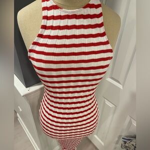 Zara Striped Ribbed Column Tank Dress
